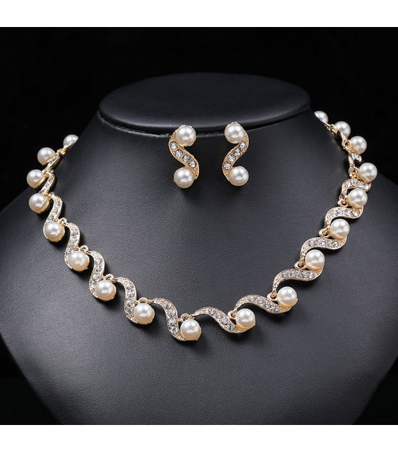 SET712 - Pearl Gem Necklace Jewellery set